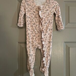 Caden Lane Pink Floral Kids Footie